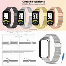 Carica l'immagine nel visualizzatore di Gallery, BDIG Metallo Cinturino Compatibile con Cinturini Xiaomi Smart Band 9 Active/Redmi Smart Band 3 Donna,Cinturino Doppie Ma