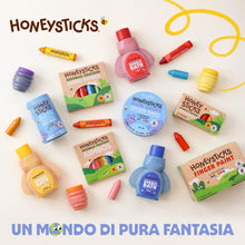 Carica l'immagine nel visualizzatore di Gallery, Honeysticks Super Jumbo Pastelli di Cera (Pacco da 6) - 100% Cera d'Api
