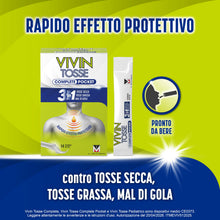 Carica l'immagine nel visualizzatore di Gallery, Vivin Tosse Complete Pocket Azione 3in1 Tosse Secca, Tosse Grassa, Mal Di Gola, 14 Stick 10ml. Senza Glutine e Senza Lat