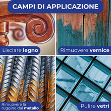 Carica l'immagine nel visualizzatore di Gallery, RAKSO Lana di Acciaio Extrafine 0000, 200g, 1 Fascia, lucidare legni incerati, pulire a secco superfici in vetro, lucida