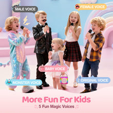 Carica l'immagine nel visualizzatore di Gallery, Gontence Karaoke con Microfono, Regalo Compleanno Bambina 3-12 Anni, Karaoke per Bambini con 2 Microfoni Wireless, Luce LED e Cambia Voce, Giocattolo Karaoke per Ragazzi e Ragazze 3-15 Anni