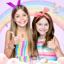 Carica l'immagine nel visualizzatore di Gallery, Tomylv Kit Braccialetti Fai Da Te Bambina, Regalo Bambina, Arcobaleno, Kit Gioielli Creativi, Regali Di Compleanno, Giocattoli per Bambini 5-12 Anni