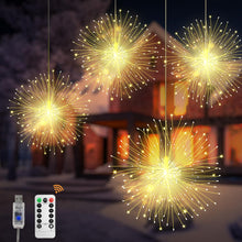 Carica l'immagine nel visualizzatore di Gallery, CNMTCCO Ghirlanda di luci natalizie,confezione da 4 luci USB da appendere,480 pezzi,8 modalità,luci a sfera impermeabili
