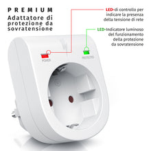 Carica l'immagine nel visualizzatore di Gallery, Arendo - Presa di protezione anti sbalzi di tensione - Antifulmine - fino a 3500 W - IP 20 - Sicura prese integrata - Co