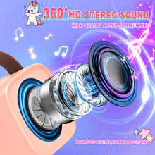 Carica l&#39;immagine nel visualizzatore di Gallery, Dislocati Karaoke per Bambini con 2 Microfono Wireless Karaoke, Regalo Bambina 3-12 Anni Microfono Bluetooth Bambini Giochi Bambina 3-12 Anni Canta Tu Karaoke Bambini Unicorno Bambina Regalo