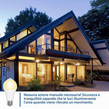 Carica l'immagine nel visualizzatore di Gallery, Akynite Lampadina LED con Sensore di Movimento E27 12W Luce Calda 3000K 1000LM, 120 gradi, AC 220V, Auto on off, Lampadi