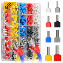 Carica l'immagine nel visualizzatore di Gallery, Puntalini Elettrici a Crimpare 600 pezzi, Preciva anello a Crimpare, Capocorda a Crimpare Dimensione 2 * 0,5-10mm² adatt