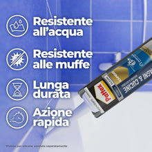 Carica l'immagine nel visualizzatore di Gallery, Pattex Bagni &amp; Cucine Rapido, Sigillante bagno trasparente, 300 ml