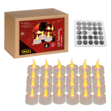 Carica l'immagine nel visualizzatore di Gallery, Idena 50023 - LED tea lights, 24 pezzi, candele elettriche con luce tremolante, batterie incluse, decorazione per matrim