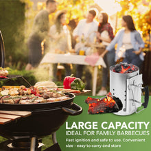Carica l'immagine nel visualizzatore di Gallery, BLOSTM Accendi Fuoco per Barbecue - Extra Grande Accendi Carbonella Barbecue Avviamento Rapido, Acciaio Zincato, Manigli