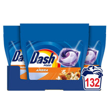 Carica l&#39;immagine nel visualizzatore di Gallery, Dash Pods Detersivo Lavatrice In Capsule, 132 Lavaggi (3x44), Ambra, Rimuove Le Macchie, Dona Freschezza, Efficace Anche A Freddo E In Cicli Brevi