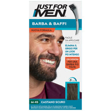 Carica l'immagine nel visualizzatore di Gallery, Just For Men Barba &amp; Baffi, Tinta Uomo Con Cheratina, Castano Scuro M45