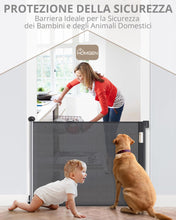 Carica l'immagine nel visualizzatore di Gallery, HOMGEN Cancelletto per Bambini Estensibile 0-180cm Cancello per Scale Retrattile Durevole Alto 86 cm Cancello Retrattile per Bambini Cancelletto di Sicurezza per Cani Cancello Retrattile Antistrappo