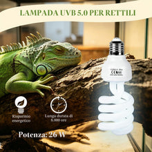 Carica l'immagine nel visualizzatore di Gallery, LALAGO 26W UVB 5,0 Lampadina per Rettili, E27 Lampade UVA/UVB per Terrari