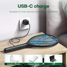 Carica l&#39;immagine nel visualizzatore di Gallery, VEGREM Racchetta Zanzare Elettrica, 4000V Racchetta Zanzare, Indicatore di Batteria, USB Tipo-C, 1500mAh Batteria Ricaricabile, Maglia Protettiva a 3 Strati, Antizanzare, Interni ed Esterni
