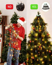 Carica l'immagine nel visualizzatore di Gallery, Dekofun Luci Albero di Natale 400 LED 2Mx16 Fili Mantello Luci Albero di Natalizie con Anello, 8 Modalità Luce Alberi di Natale a Cascata Impermeabile Catena Luminosa Natalizi per Interno Esterno
