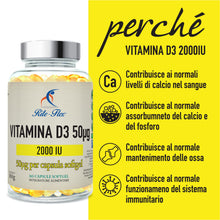 Carica l'immagine nel visualizzatore di Gallery, Rite-Flex, Integratore di Vitamina D3 2000 UI (365 Capsule Soft gel)