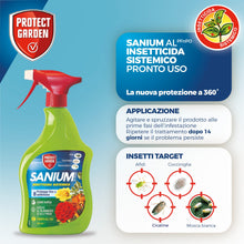 Carica l'immagine nel visualizzatore di Gallery, Protect Garden Sanium AL PFnPO, Insetticida Sistemico Pronto Uso. Elimina Afidi, Cocciniglia, Mosca Bianca. Rapida Azione Abbattente. Fino a 8 Settimane di Protezione 800ml