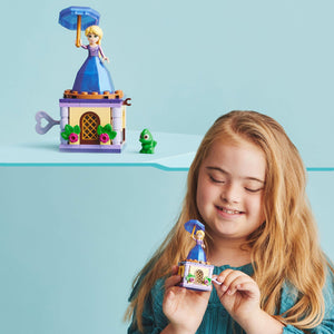 LEGO Disney Princess Rapunzel Rotante, Giocattolo da Costruire con Mini Bambolina in Abito di Diamante e Pascal, Giochi per Bambine e Bambini da Collezione 43214