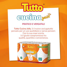 Carica l'immagine nel visualizzatore di Gallery, Tutto Cucina Jolly, confezione di 6 rotoli di Asciugatutto decorato con Motivo Geometrico, Tecnologia HI-PER per Massima Assorbenza e Resistenza, In Pura Cellulosa FSC® MIX, Imballo Riciclato min. 50%
