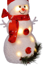 Carica l'immagine nel visualizzatore di Gallery, Bambelaa! Pupazzo di neve con luce LED, rosso, decorazione natalizia illuminato, 42 cm, funzionamento a batteria