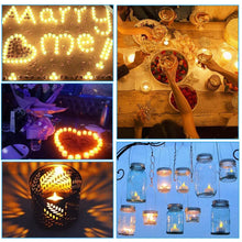 Carica l'immagine nel visualizzatore di Gallery, Candele romantiche finte, confezione da 12 candele tealight a LED giallo caldo, luce tremolante, realistiche senza fiamm