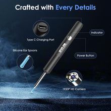 Carica l'immagine nel visualizzatore di Gallery, Xylla Otoscopio Pulizia Orecchie con Telecamera Ultra HD 1920P 3,5mm,Endoscopio Professionale WIFI Con 6 Luci LED,Pulizi