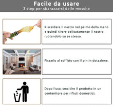 Carica l'immagine nel visualizzatore di Gallery, Rotolini Acchiappamosche ✯Made in UE✯, Carta moschicida Adesiva, Trappola per interno, Fly catcher Ecologico e non tossi