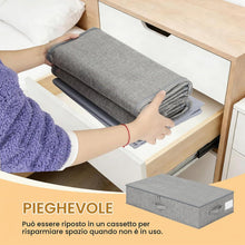 Carica l'immagine nel visualizzatore di Gallery, Romon Scatole per Armadio, 2 Pezzi Contenitori Sottoletto con Cerniera Bidirezionale, Organizzatore per Letto con Coperchio, 50l (76x40x17cm), Piegabile, Per Abiti E Biancheria, Grigio