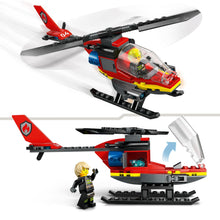 Carica l&#39;immagine nel visualizzatore di Gallery, LEGO City Elicottero dei Pompieri, Veicolo Giocattolo da Costruire con 2 Elementi Lancia-Acqua e Minifigure del Pilota Vigile del Fuoco, Giochi per Bambini e Bambine da 5 Anni, Regalo Divertente 60411