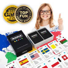 Carica l'immagine nel visualizzatore di Gallery, The World Game Gioco di Carte Geografia - Gioco da Tavolo Educativo per Bambini, Famiglie e Adulti - Giochi di Società p