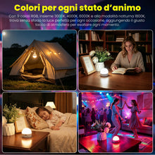 Carica l'immagine nel visualizzatore di Gallery, Lampadina Ricaticabile USB E14 con Telecomando, RGB+3 Temperature di Colore+1800K Modalità Notturna Dimmerabile, per Cam