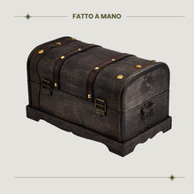 Carica l'immagine nel visualizzatore di Gallery, Brynnberg, Columbus, Cofanetto in Legno a Forma di Baule, Stile coloniale, Scrigno dei Pirati, con Lucchetto, 31 x 18 x 18 cm
