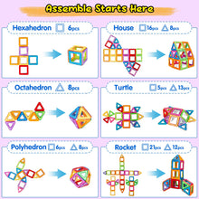 Carica l'immagine nel visualizzatore di Gallery, GLADTOP 52 Pezzi Costruzioni Magnetiche per Bambini, Giochi Bimbo 2 3 4 5 6 anni, Magneti Giocattoli Educativi Mattoncini