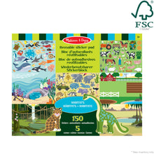 Carica l&#39;immagine nel visualizzatore di Gallery, Melissa &amp; Doug | Libro adesivi attacca e stacca bambini | Album stickers animali fattoria, dinosauri, animali marini, savana | Giochi da viaggio creativi per bambini e bambine dai 3 anni in sù