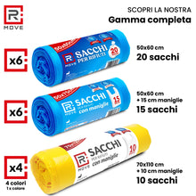 Carica l'immagine nel visualizzatore di Gallery, R MOVE 120 sacchetti spazzatura 50x60 cm, sacchi spazzatura 35 litri, 6 rotoli, 20 sacchi immondizia per rotolo, sacchi 