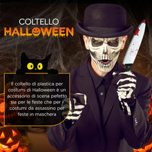 Carica l'immagine nel visualizzatore di Gallery, Coltello Finto Halloween con Sangue 2 Pezzi, Plastica 30 cm, Accessori