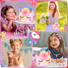 Carica l&#39;immagine nel visualizzatore di Gallery, ZLPBAO 20pc Unicorno Bambina Regalo, Regalo Bambina 3 4 5 6 Anni Unicorno Regalo Borsetta Set per Capelli Mollette Ragazze Arcobaleno Collana Bracciale Anello Orecchino Travestimenti e Giochi di Ruolo