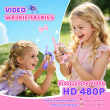 Carica l'immagine nel visualizzatore di Gallery, iKidiki Walkie Talkie Bambini Ricaricabili, Regalo Bambina 3 4 5 6 7 8 Anni Walkie-Talkie per Bambini con Video Giocatto