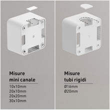 Carica l'immagine nel visualizzatore di Gallery, Electraline 60473 contenitore da superficie FIXA con due prese bivalenti (10/16A), Bianco, IP40, compatibile per install