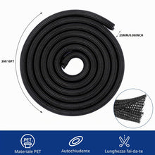 Carica l'immagine nel visualizzatore di Gallery, Romon 3m Guaina Cavi Intrecciata, 25-32 mm Flessibile Self-closing Raccogli Cavis, Tagliabile Nascondi Cable Management,