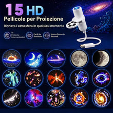 Carica l'immagine nel visualizzatore di Gallery, Proiettore di luce notturna, proiettore HD dinamico 5D olografico per luce notturna, proiettore HD Star Plug and Play, r