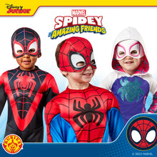 Carica l'immagine nel visualizzatore di Gallery, Rubies Marvel Ufficiale - Kit per bambini, costume SPIDEY &amp; i suoi amici, 4 accessori Spider Man con orologio, maschera,
