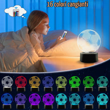 Carica l'immagine nel visualizzatore di Gallery, Lampada da notte a LED 3D, Calcio Lampada Notturna 3D Visiva