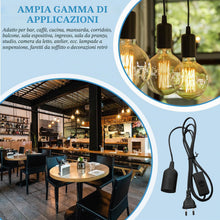 Carica l'immagine nel visualizzatore di Gallery, Portalampada E27 con Cavo di Alimentazione 300 cm e Interruttore - Attacco con Spina Europea per Lampada a Sospensione (