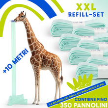 Carica l'immagine nel visualizzatore di Gallery, LillOne XXL-SET 10 Ricariche da Oltre 10 Metri + 1 Cassetta Riutilizzabile - Compatibili con Mangiapannolini Maialino Fo
