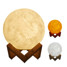 Carica l'immagine nel visualizzatore di Gallery, Lampada Luna 3D Stampata, ALED LIGHT Piena Lampada Moon Luna con Diametro 15cm, 3 Colori, Ricarica USB Decorativo LED Lu