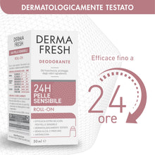 Carica l'immagine nel visualizzatore di Gallery, Dermafresh Deodorante Roll-On 24h Pelle Sensibile Antimacchia 50 mL