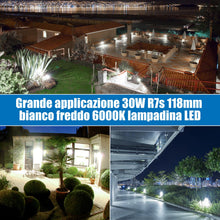 Carica l'immagine nel visualizzatore di Gallery, GlowUp 30W Lampadina R7S LED 118mm Dimmerabile 220V J118 Faretto a Doppia Estremità 3000lm Equivalente a 300W Lampadina 