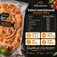 Carica l'immagine nel visualizzatore di Gallery, Bolle Di Pasta® Base Pizza Low Carb-Keto – 100% Artigianale, +30% Proteine (24,2 g), Solo 2,4 g di Carboidrati – Gustosa